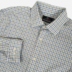 Vineyard Vines Classic Fit Burgee Shirt Mens XL Blue Plaid Long Sleeve Shep Ian